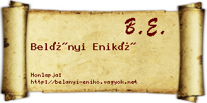 Belányi Enikő névjegykártya